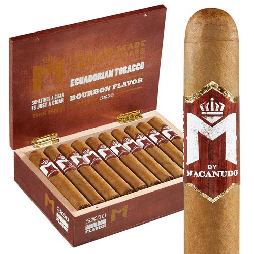 Macanudo "M" Burbon flavor 5 x 50 Robusto Box 20